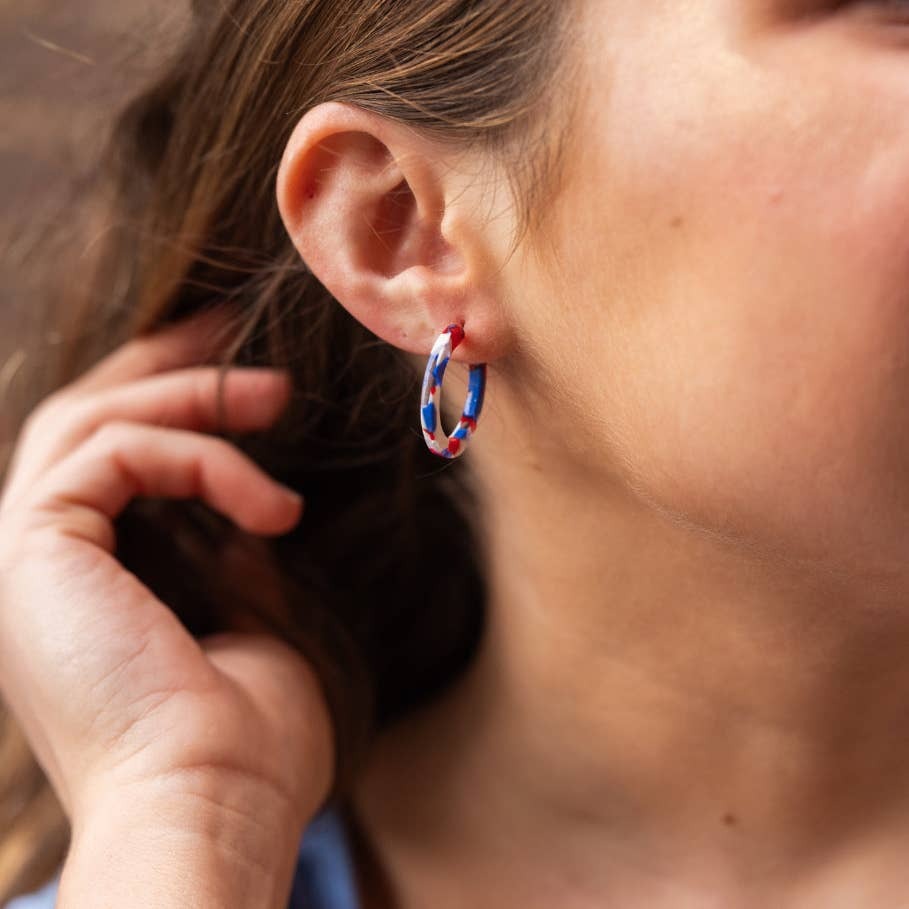 Cam Mini Hoops-Red,White, &Blue