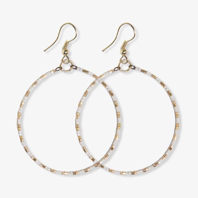 Kelly Color Beaded Hoop Earrings