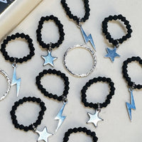 Black & Silver Bandana Stretch Charm