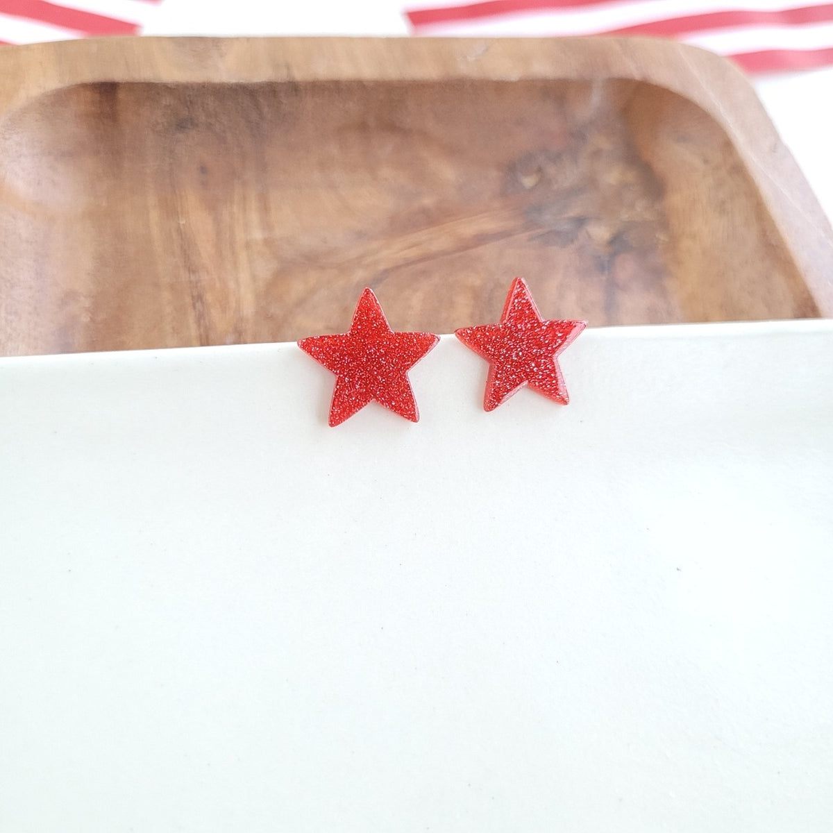 Liberty Star Studs- Red
