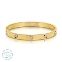 Cubic Zirconia Hinged Bracelet- Water Resistant