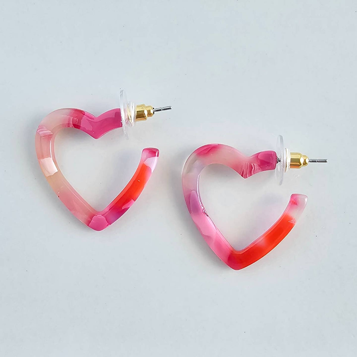 Bubblegum Bliss Mini Heart Hoops