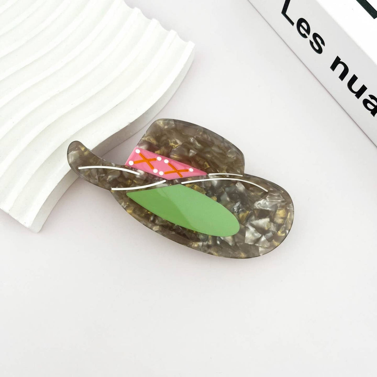 Green Cowboy Hat Hair Clip
