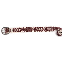Wendi Maroon & White Hand Embroidered Belt