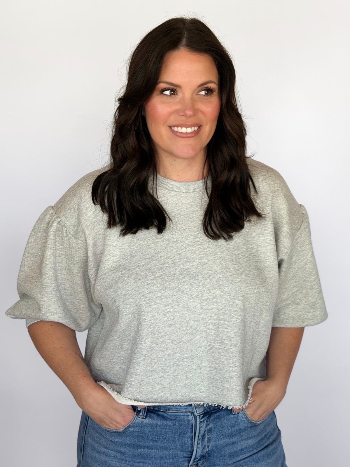 Heathered Ease Cropped Sweatshirt