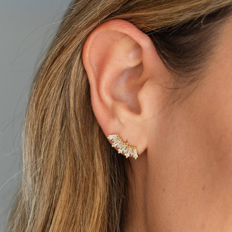 Curved Baguette Stud Set