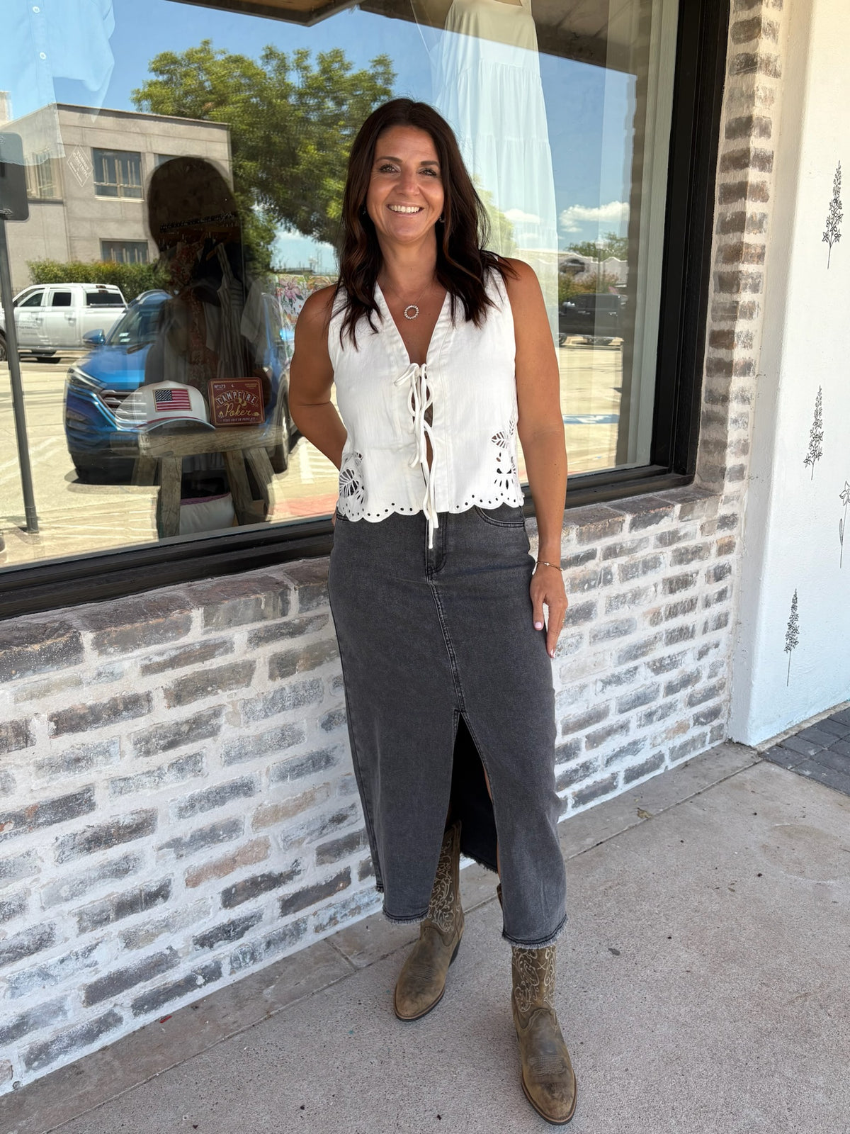 Beth Washed Denim Skirt