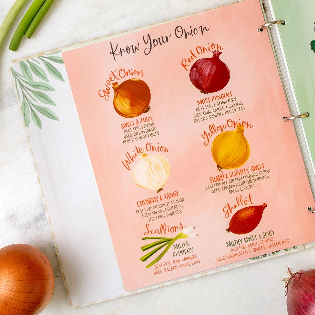 Beige Gingham Large Recipe Binder