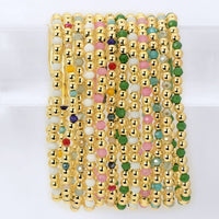 Crystal & Gold Beaded 4mm Bracelet