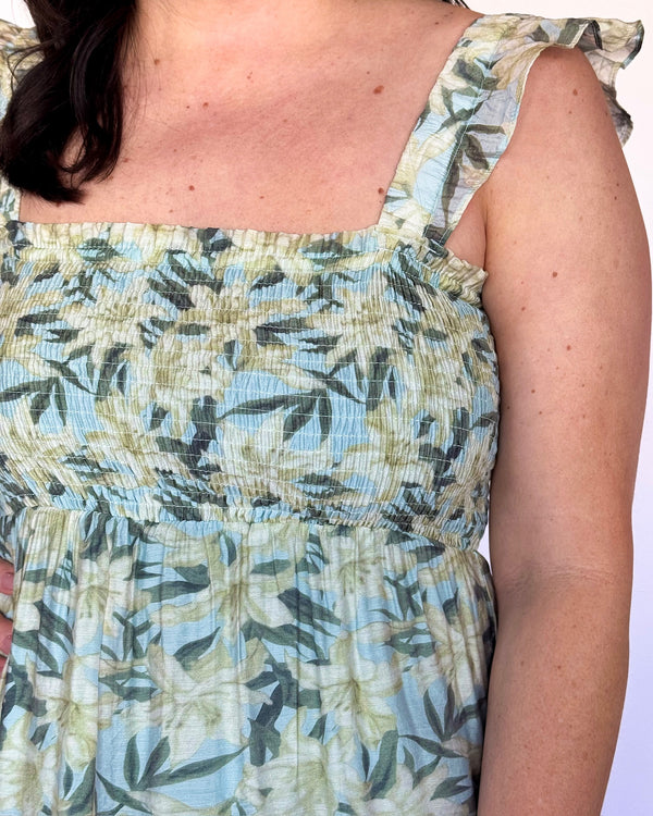 Olive Grove Midi Dress