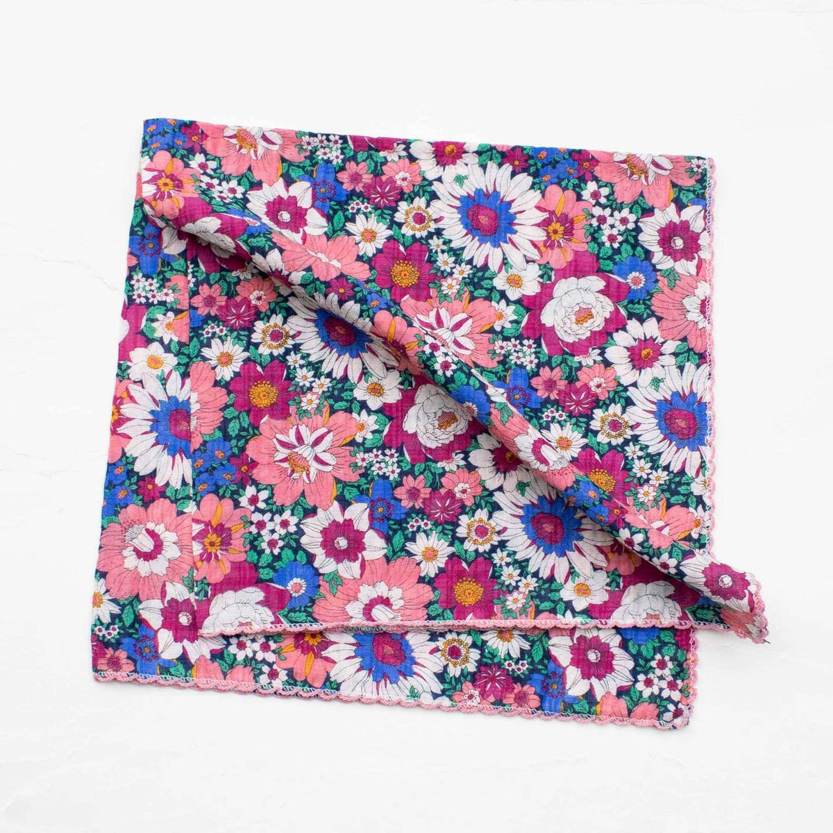 Floral Cotton Scarf- Pink