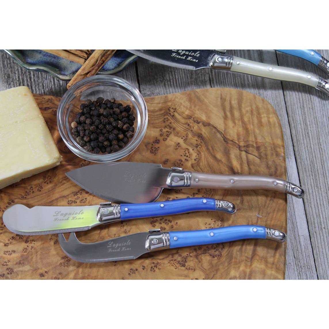 Laguiole Cheese Knives- Cream and Blue