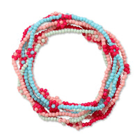 Beaded 2mm Bracelet with Flowers