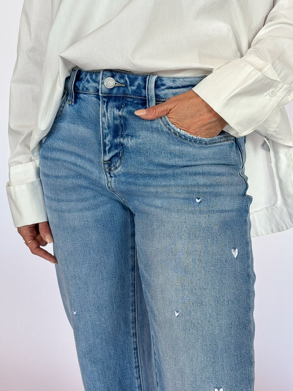 Amour Stitch MR Barrel Jeans