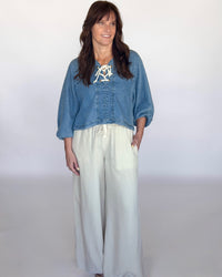 Driftwood Lace-Up Top