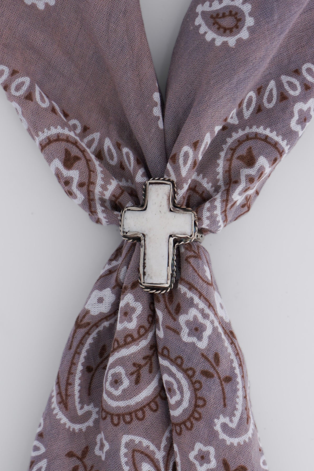 Pearl Cross Scarf Ring
