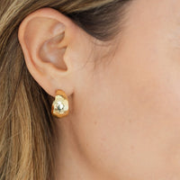 Small Rounded Hammer Hoop Earrings