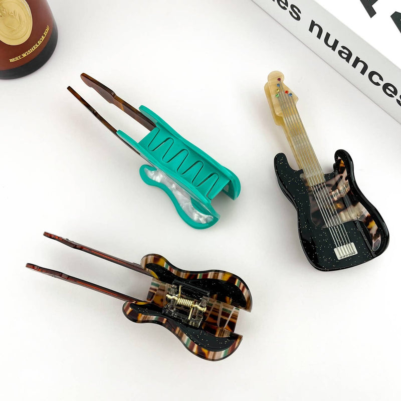 Brown Electric Guitar Hair Clip