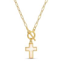 Shell Cross Toggle Necklace