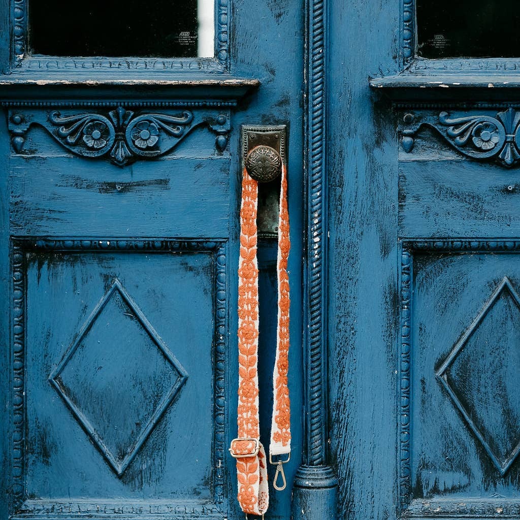 Rachel White & Orange Adjustable Strap