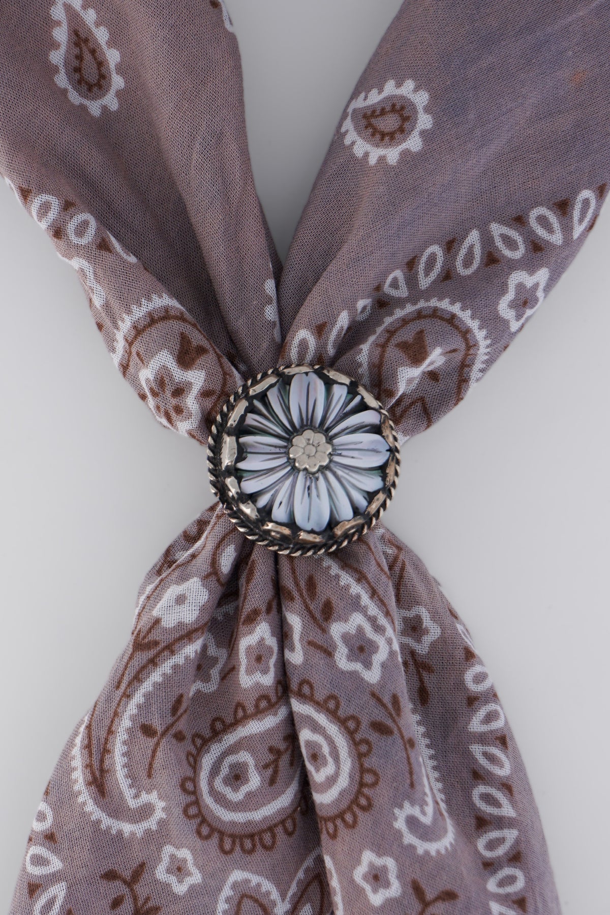 Silver Flower Scarf Ring