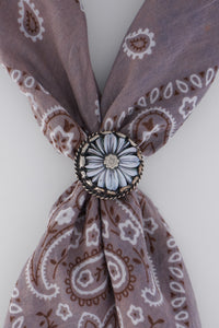 Silver Flower Scarf Ring