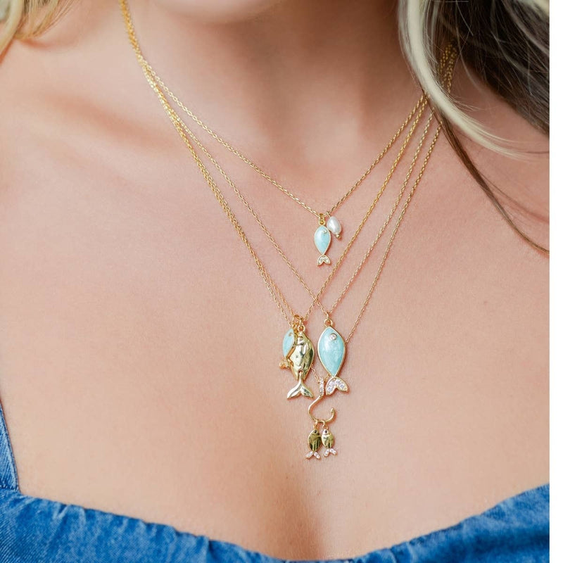 Hooked On You Fish Pendant Necklace
