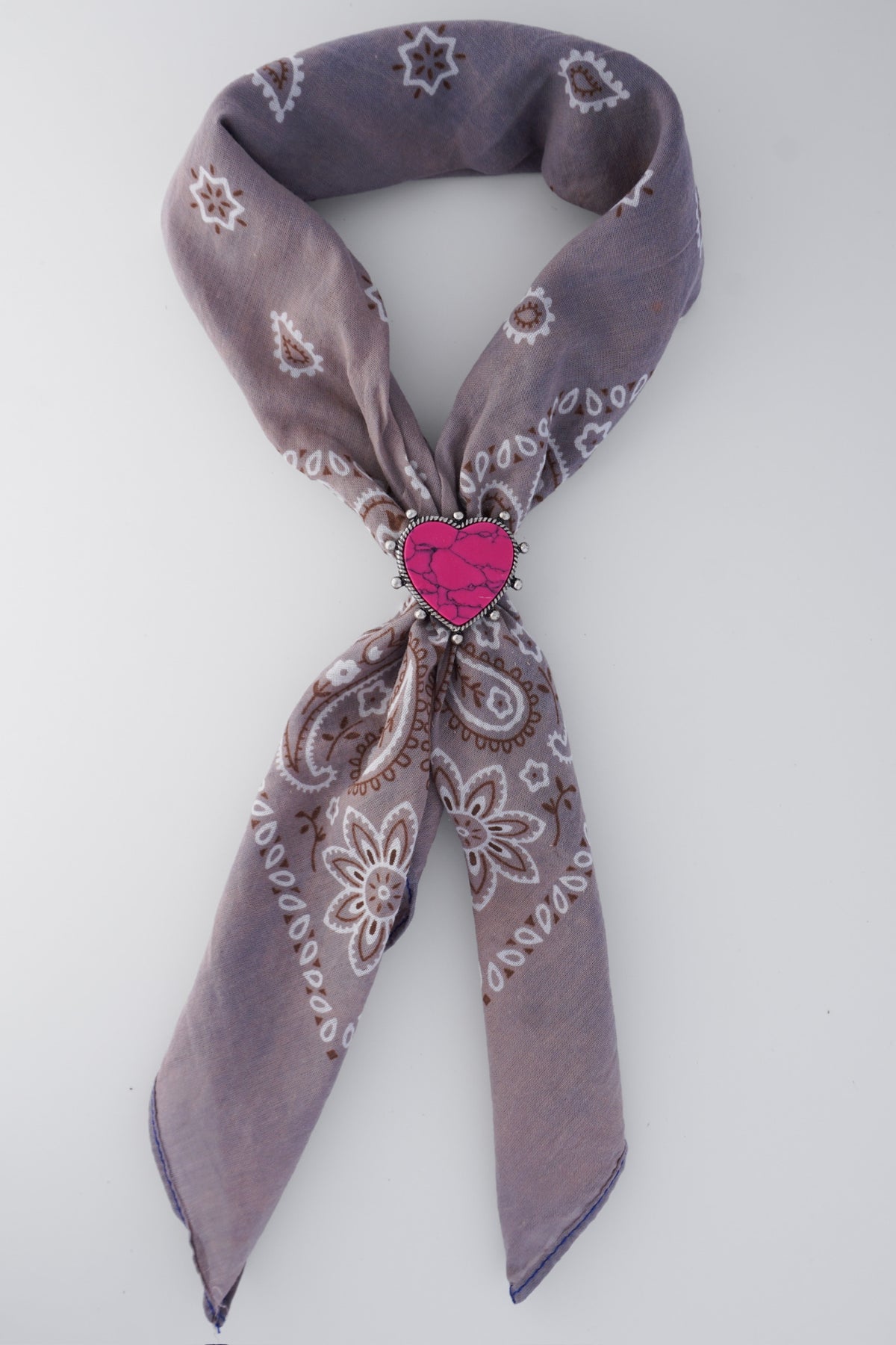 Western Stretch Scarf Slide- Pink Heart
