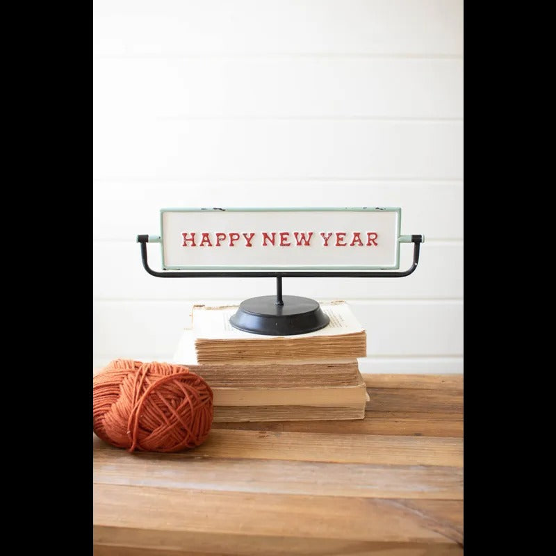 Merry Christmas/Happy New Years Enamel Flip Sign
