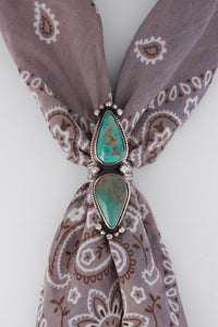 Turquoise Double Teardrop Scarf Ring