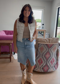 Tara Mid Rise Midi Skirt