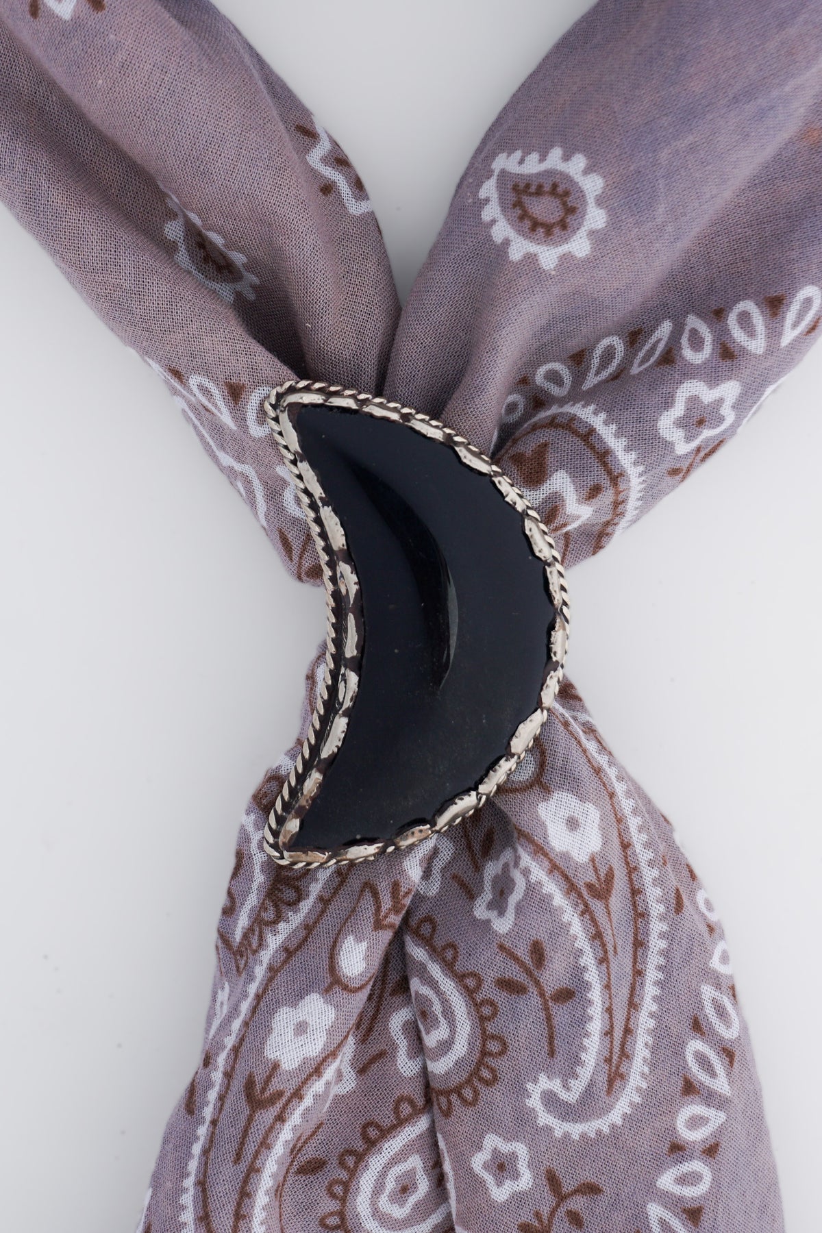 Black Onyx Moon Scarf Ring