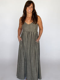 Cocoa Stripe Maxi Dress