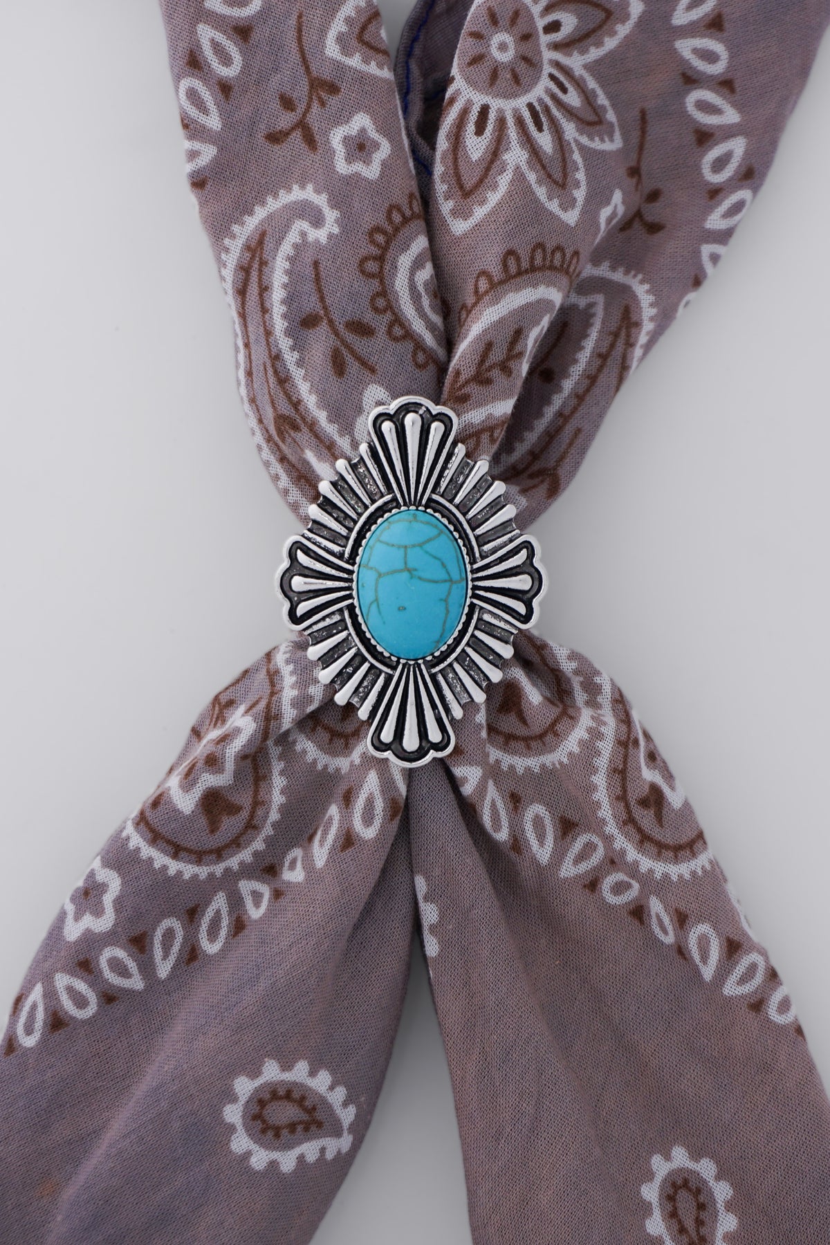 Turquoise Sunburst Concho Scarf Stretch Ring