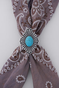 Turquoise Sunburst Concho Scarf Stretch Ring