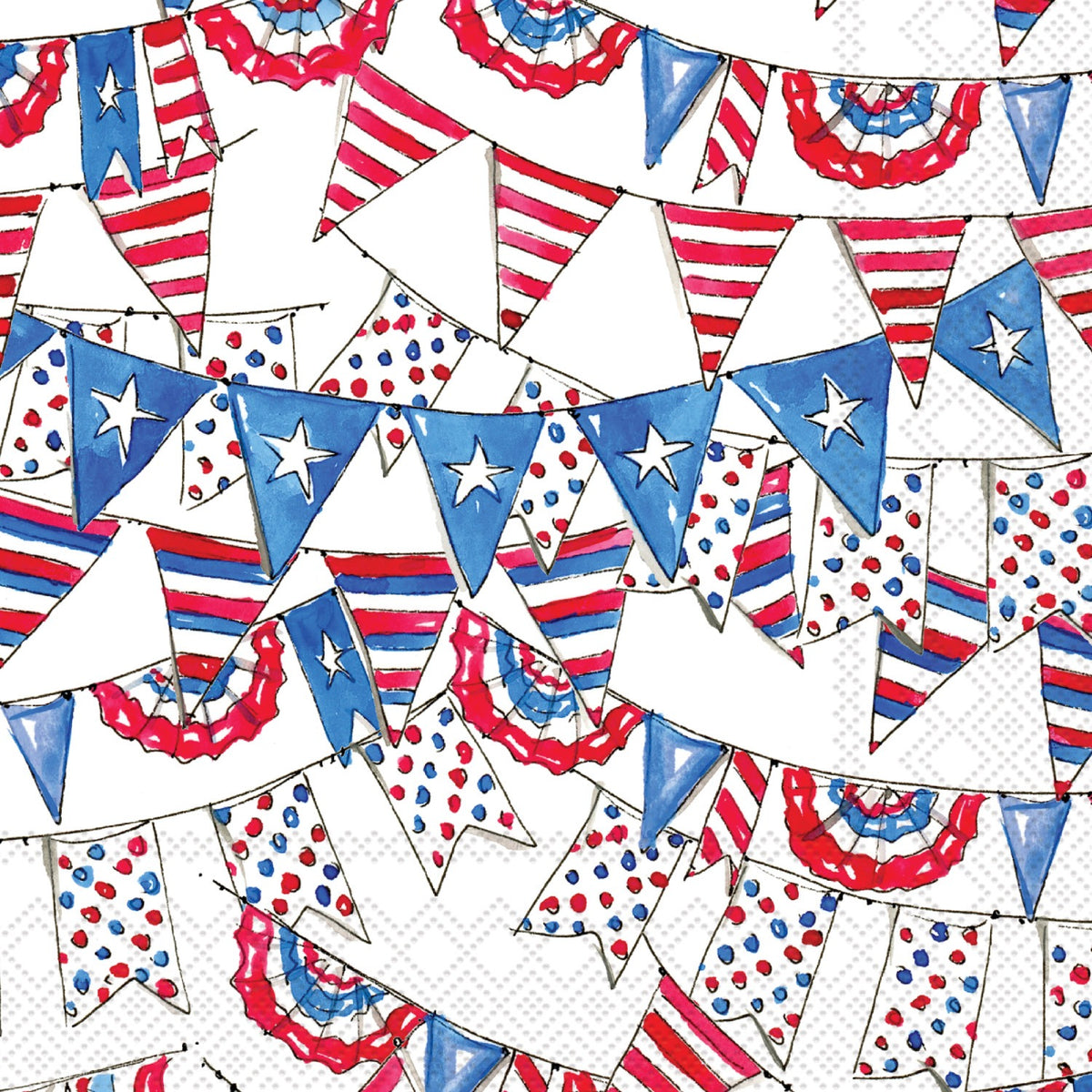 Cocktail Napkins - Patriotic Pennant Flag