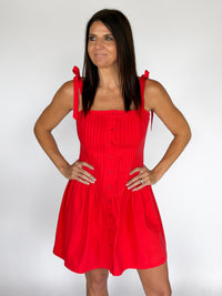 Canyon Pintuck Tie Mini Dress