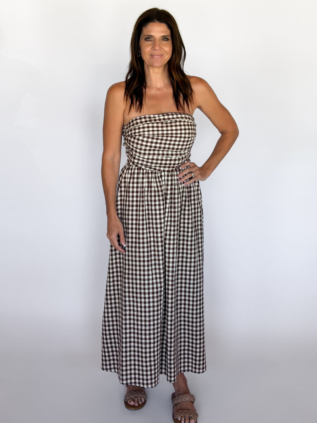 Rustic Romance Strapless Maxi Dress