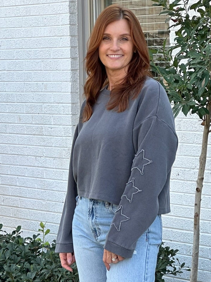 Starry Cropped Sweatshirt