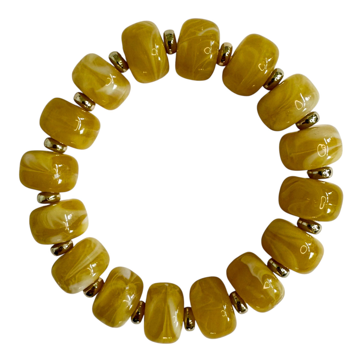 Capri Beaded Bracelet-Mustard
