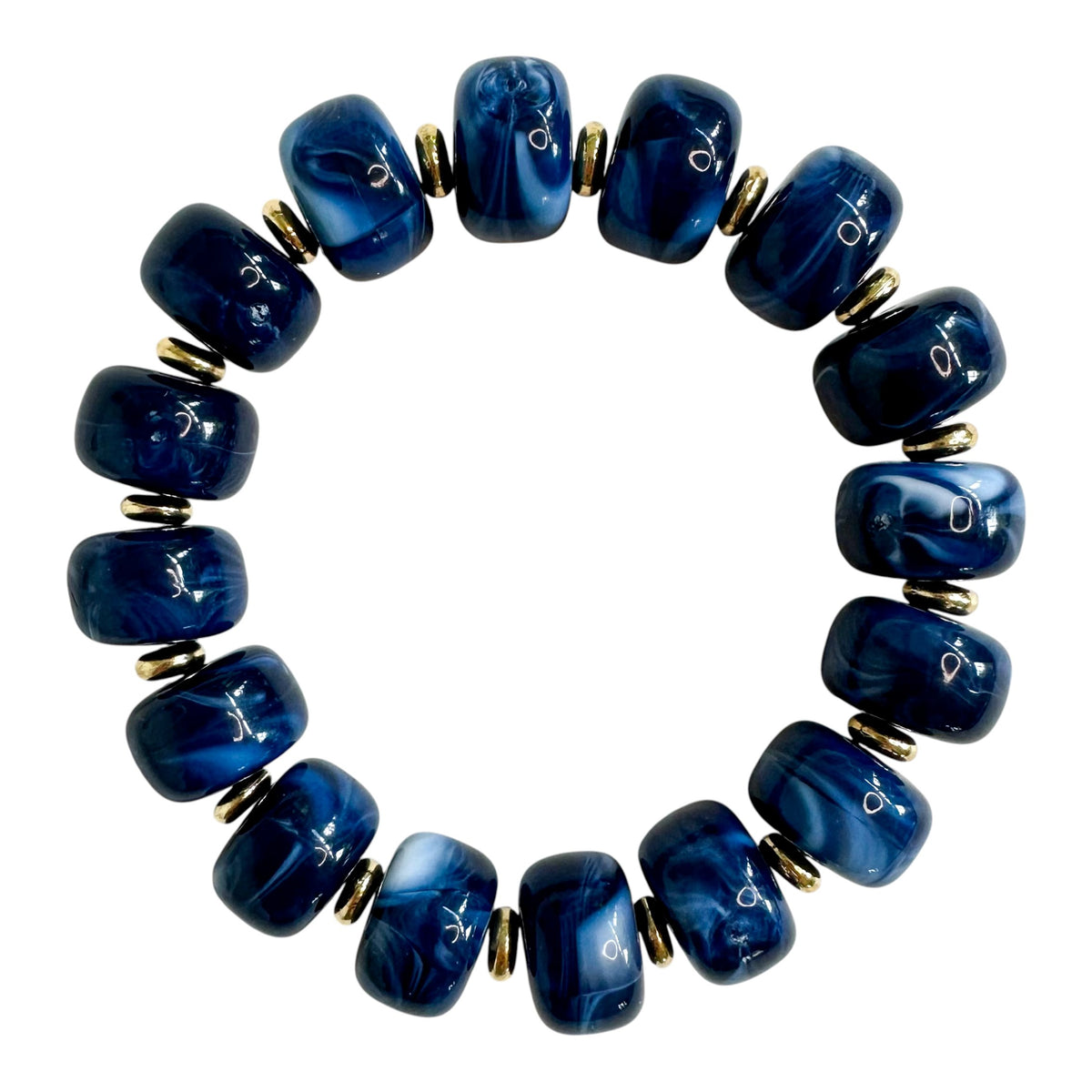 Capri Beaded Bracelet-Navy