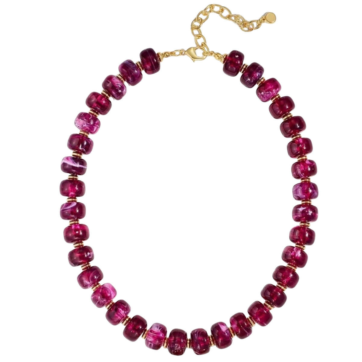 Capri Beaded Necklace-Berry