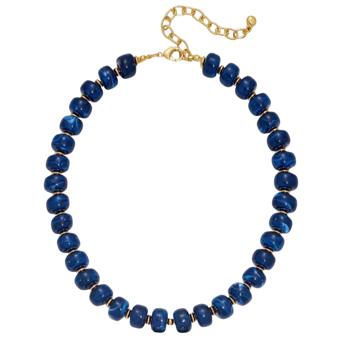 Capri Beaded Necklace-Navy