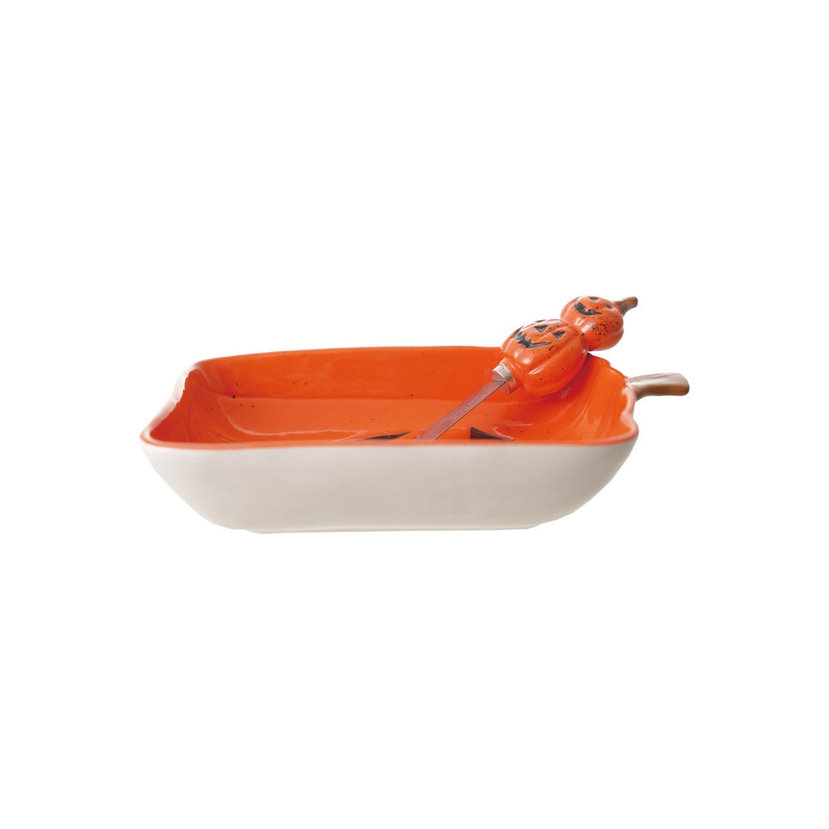 Jack-O-Lantern Dish with Canape Knife