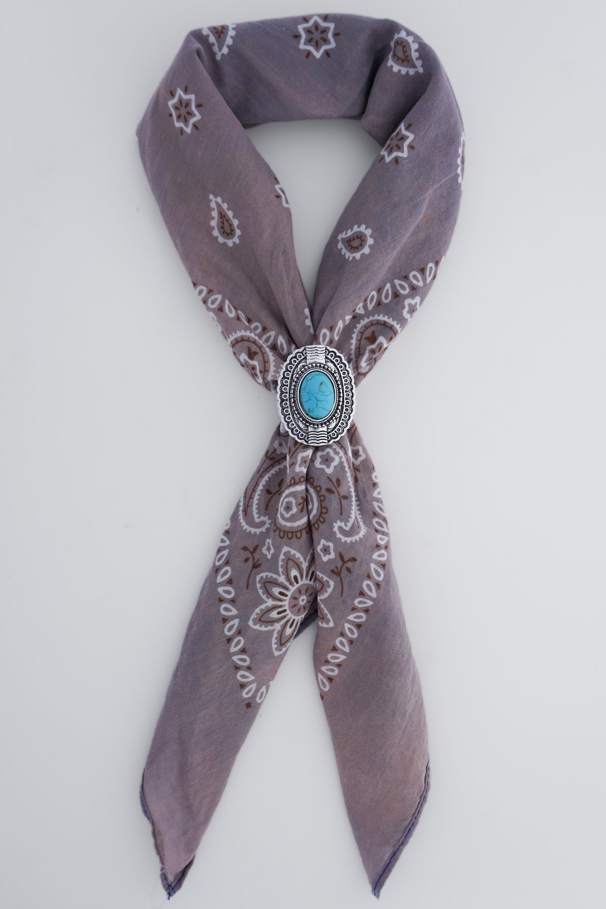 Oval Turquoise Concho Scarf Stretch Ring