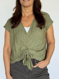 Layla Tie Top - Olive