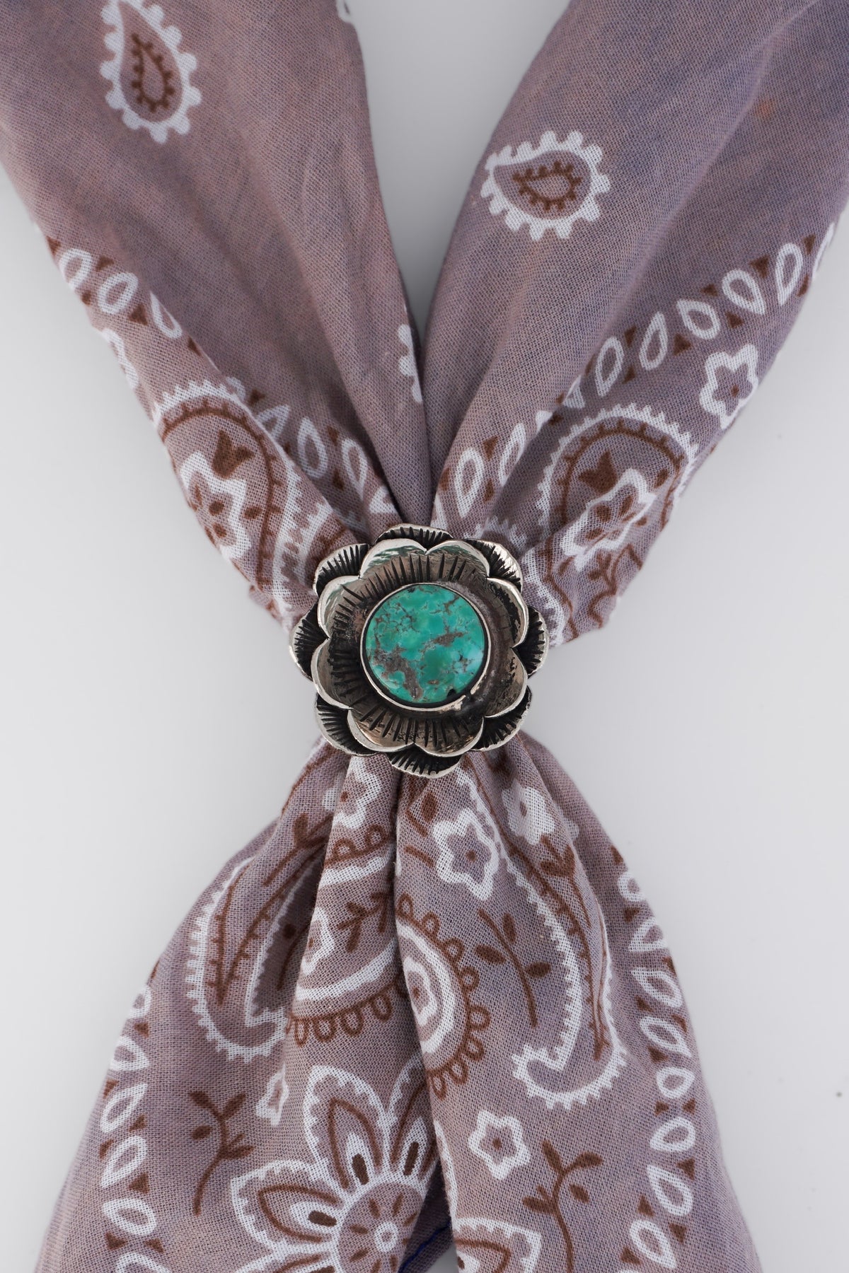 Turquoise Flower Scarf Ring
