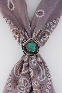 Turquoise Flower Scarf Ring