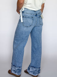Vintage Petals HR Wide Leg Jeans