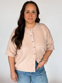 Hadlee Button Up Sweater - Ballet